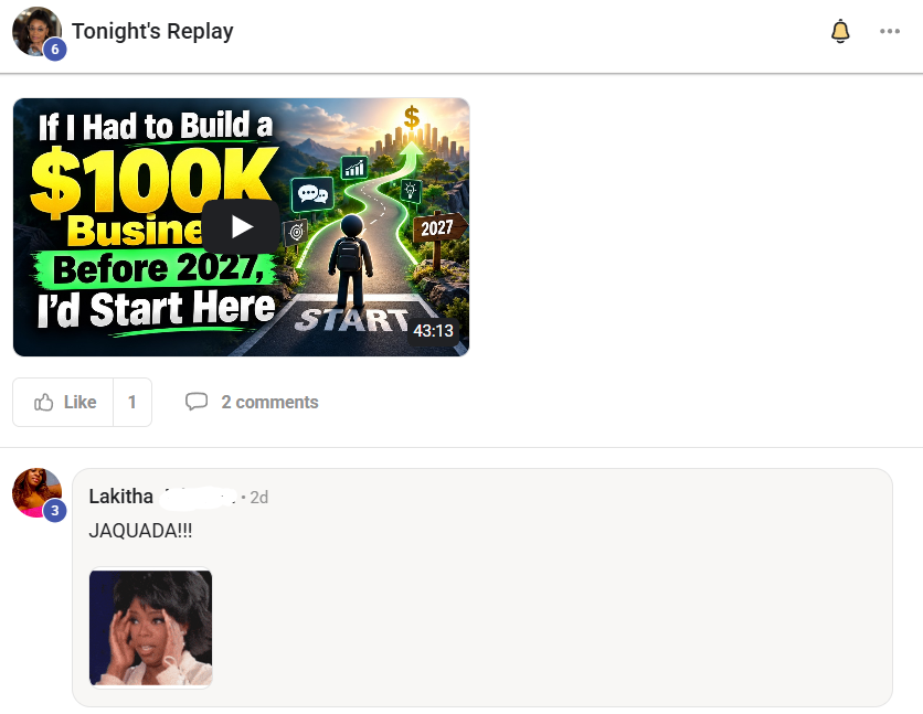 Screenshot of Lakitha reacting: JAQUADA!!!